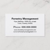 Visitekaartje van de bosbouw (Achterkant)