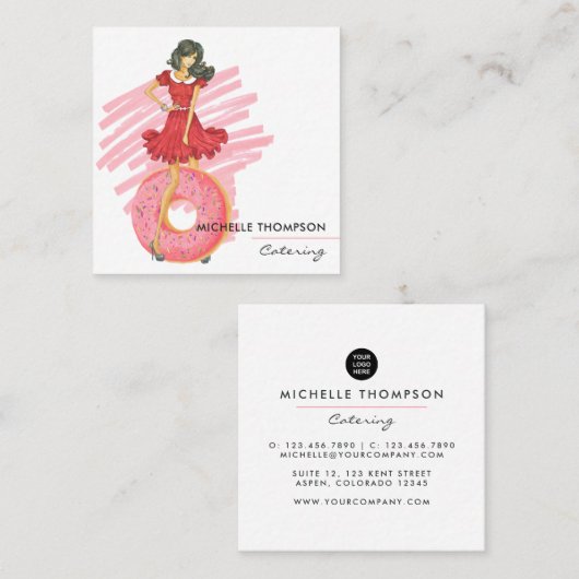 Visitekaartje van de Catering Square Food (Voorkant / Achterkant)