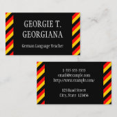 Visitekaartje van de Duitse taaldocent (Voorkant / Achterkant)