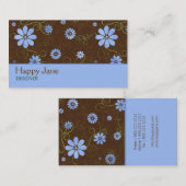 Visitekaartje van de "Earthy Flowers" (Voorkant / Achterkant)