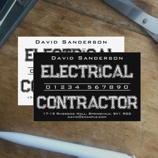 Visitekaartje van de elektrische aannemer