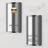 Visitekaartje van de goudmaffier met metalen Logo (Voorkant / Achterkant)