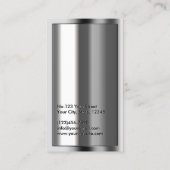 Visitekaartje van de goudmaffier met metalen Logo (Achterkant)