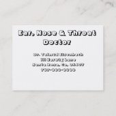 Visitekaartje van de Kantoor van de arend-, neus-  (Achterkant)