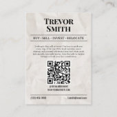 Visitekaartje van de krant, moderne makelaar contactkaartje (Achterkant)