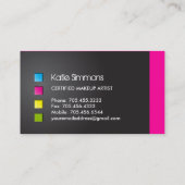 Visitekaartje van de kunstenaar Bold Makeup (Achterkant)