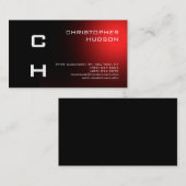 Visitekaartje van de moderne zwarte rode plaat (Voorkant / Achterkant)