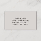 Visitekaartje van de  naaimachine (Achterkant)