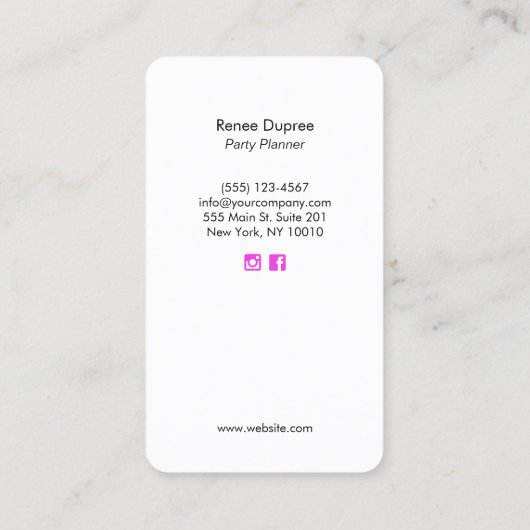 Visitekaartje van de Planner (Achterkant)