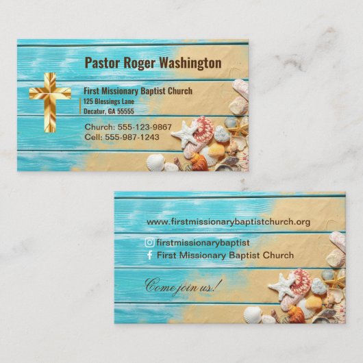 Visitekaartje van de predikant van de Bijbel van D (Voorkant / Achterkant)