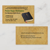 Visitekaartje van de predikant van de Bijbel van D (Voorkant / Achterkant)