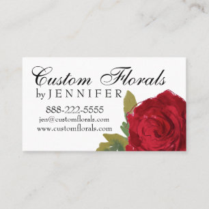 Visitekaartje van de rode roze, Florist, hairdress Afsprakenkaartje