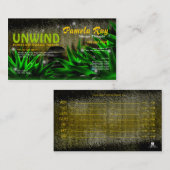 Visitekaartje van de Steen van het Aloë van de (Voorkant / Achterkant)