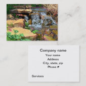 visitekaartje van de tuinwaterval (Voorkant / Achterkant)