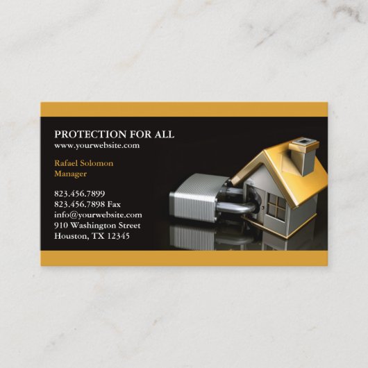 Visitekaartje van de veiligheidsverzekering (Voorkant)