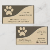 Visitekaartje van de veterinaire dienst (Voorkant / Achterkant)
