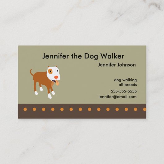 Visitekaartje van Dog Walker (Voorkant)