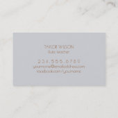 visitekaartje van dusty blue flower - fluitleraar (Achterkant)