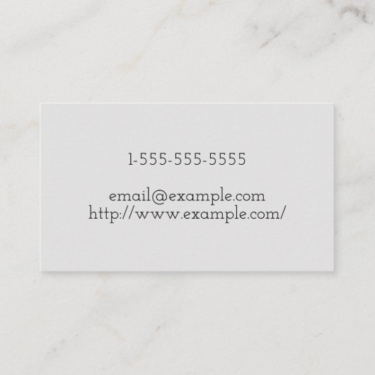 Visitekaartje van experts voor basis- en schone ge (Achterkant)