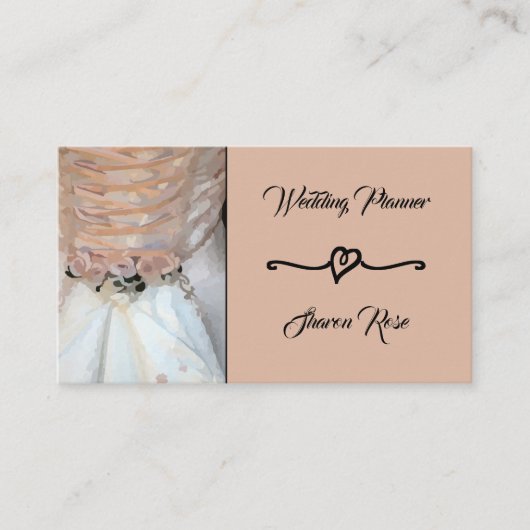 Visitekaartje van Floral Peach Wedding Planner (Voorkant)