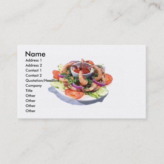 Visitekaartje van garnaal-platter (Voorkant)