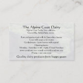 Visitekaartje van geitenvlees (Achterkant)