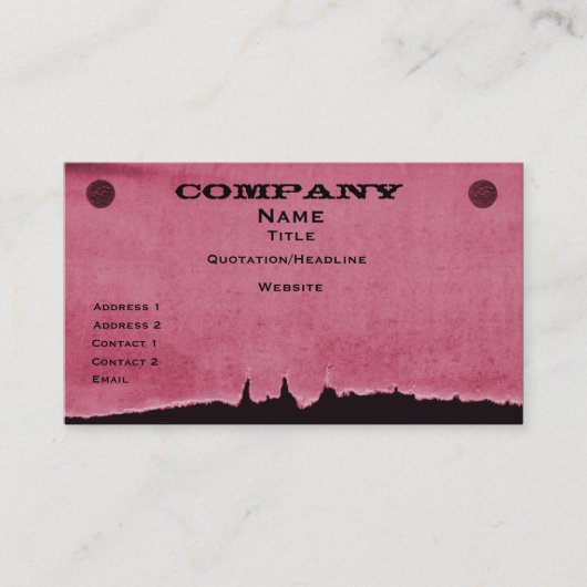 Visitekaartje van gekleurd papier, roze (Voorkant)