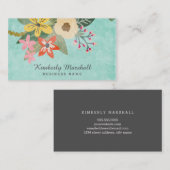 Visitekaartje van geverfde Florals (Voorkant / Achterkant)