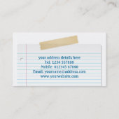 Visitekaartje van gevoerd papier (Achterkant)