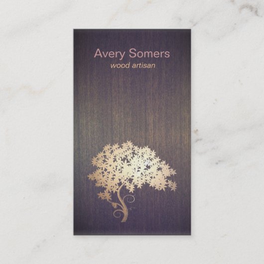 Visitekaartje van goudboomstammen (Voorkant)