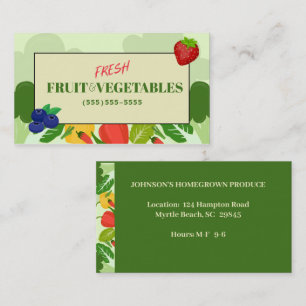 Visitekaartje van groenten en fruit