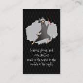 Visitekaartje van hakgarens van lama ninja crochet (Achterkant)