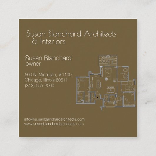 visitekaartje van het architectenbureau en het des (Achterkant)