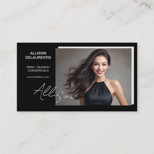 Visitekaartje van het handtekeningmodel | Mini Com (Voorkant)