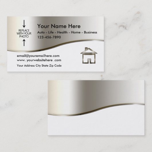 Visitekaartje van het sjabloon voor de foto van de (Voorkant / Achterkant)