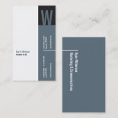 Visitekaartje van het verticale monogram (Voorkant / Achterkant)