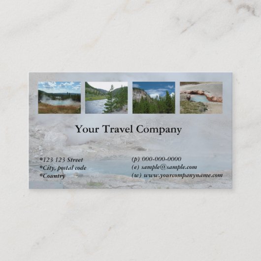 Visitekaartje van het Yellowstone-reisbureau (Voorkant)