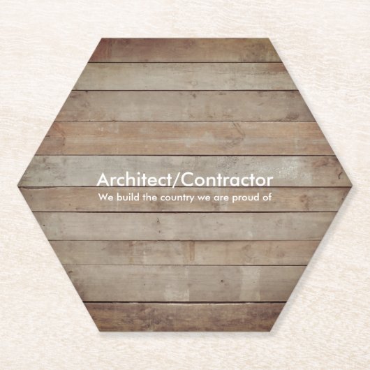 Visitekaartje van hout kartonnen onderzetters (Voorkant)