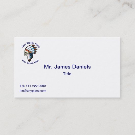 Visitekaartje van Indiaas opperhoofd (Voorkant)