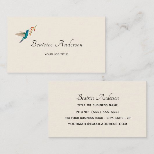 Visitekaartje van kalkoenen (Voorkant / Achterkant)