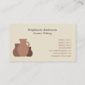 Visitekaartje van keramische aardewerkkunstenaar (Achterkant)