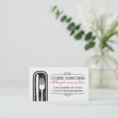 Visitekaartje van keukengerei met vorkmes (Staand voorkant)