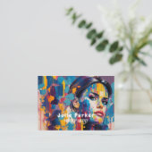 Visitekaartje van kleurrijke olieverf (Staand voorkant)