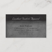 Visitekaartje van leder in Suede Grey (Achterkant)