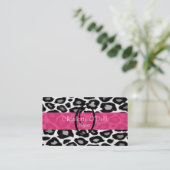 Visitekaartje van leopard Print Monogram (Staand voorkant)