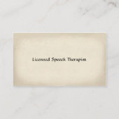 Visitekaartje van logopedist (Achterkant)