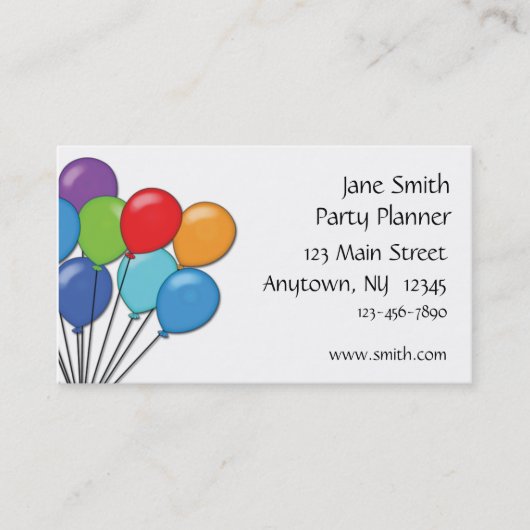 Visitekaartje van luchtballonnen (Voorkant)