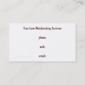 Visitekaartje VAN MATCHMAKER: Drie overeenkomsten (Achterkant)