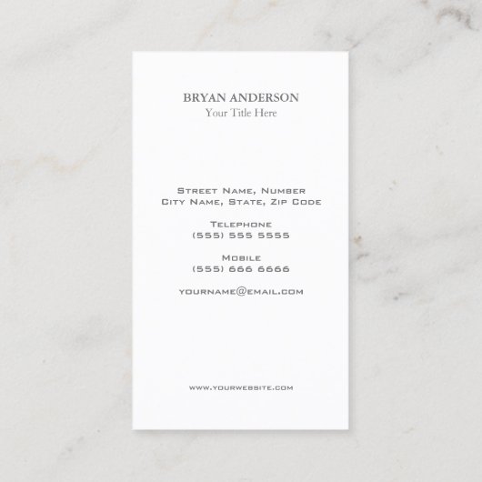 Visitekaartje van metallisch Hoefijzer (Achterkant)