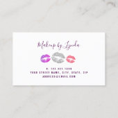 Visitekaartje van moderne glitter make-up (Achterkant)